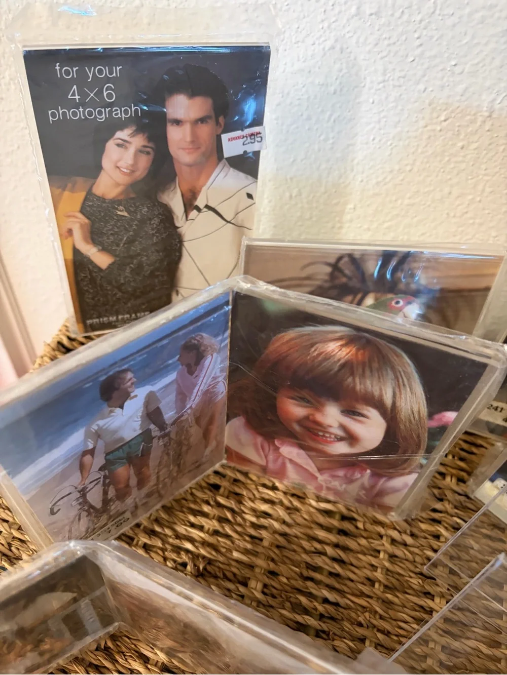 Vintage 1980’s Clear Plastic Picture Frames Sports & School Pictures Magnetic!